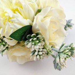 Buquê Mix Aster Creme Planta Artificial Permanente 35x20cm - 4