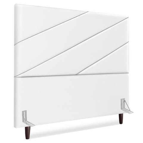 Cabeceira Queen 160 Cm com Frame Cristal Corino Branco Artte Branco