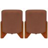 Kit 2 Puff Sala Eloah Suede Cores Pé Castanho - 1