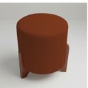 Ver imagem 7 de Kit 2 Puffs Decorativos Eloah Redondo Assento Extra para Sala Quarto Suede Pufe com Pés de Madeira