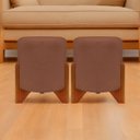 Ver imagem 2 de Kit 2 Puff Sala Eloah Suede Cores Pé Castanho