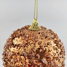 Bola de Natal Decorada Rose Gold Cobre Kit 2pç Bolas 10cm - 4
