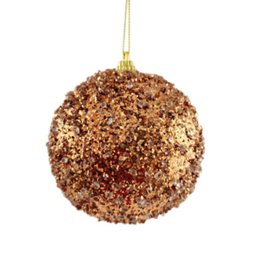 Bola de Natal Decorada Rose Gold Cobre Kit 2pç Bolas 10cm - 1