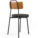 Ver mais imagens de Kit 08 Cadeiras Decorativa Estofada Sala Jantar Barcelona L02 Couríssimo Whisky Linho Chumbo - Lyam