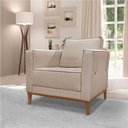 Ver imagem 4 de Poltrona Decorativa Riva Linho Rústico com Encosto Aconchegante Bege Loja Sheep