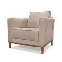 Ver imagem 1 de Poltrona Decorativa Riva Linho Rústico com Encosto Aconchegante Bege Loja Sheep