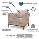 Ver imagem 2 de Poltrona Decorativa Riva Linho Rústico com Encosto Aconchegante Bege Loja Sheep