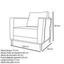 Ver imagem 3 de Poltrona Decorativa Riva Linho Rústico com Encosto Aconchegante Bege Loja Sheep