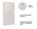 Ver imagem 4 de Armário Multiuso Atenas com Chave 2 Portas Escritório e Lavanderia:branco