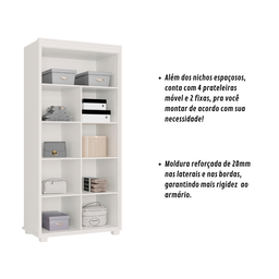 Armário Multiuso Atenas com Chave 2 Portas Escritório e Lavanderia:branco - 5