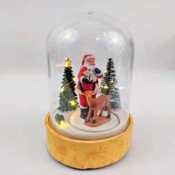 Enfeite Papai Noel Fio De Led 20cm Cúpula Decoração Natal - 5