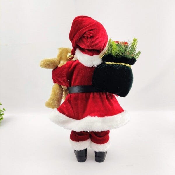 Papai Noel Ursinho Decoração Natal Luxo 40cm Enfeite Vermelh - 7