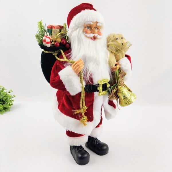 Papai Noel Ursinho Decoração Natal Luxo 40cm Enfeite Vermelh - 3