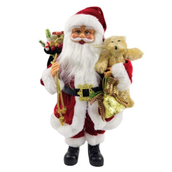 Papai Noel Ursinho Decoração Natal Luxo 40cm Enfeite Vermelh - 1