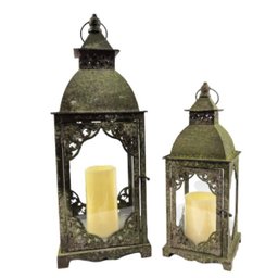 Lanterna Marroquina Decorativa Verde 52/36cm Decoração 2pç - 4