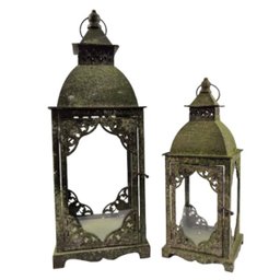 Lanterna Marroquina Decorativa Verde 52/36cm Decoração 2pç - 1