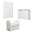 Ver imagem 2 de Quarto de Bebê Zaki Completo Berço 2 em 1, Guarda-Roupa 4 Portas, Cômoda Sapateira 100% MDF
