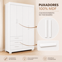 Ver imagem 6 de Quarto de Bebê Zaki Completo Berço 2 em 1, Guarda-Roupa 4 Portas, Cômoda Sapateira 100% MDF