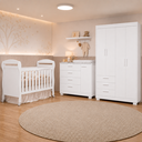 Ver imagem 1 de Quarto de Bebê Zaki Completo Berço 2 em 1, Guarda-Roupa 4 Portas, Cômoda Sapateira 100% MDF