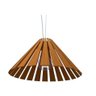 Pendente Fox Lustres 896 Cônico Ø60x30cm Madeira, Cabo de Aço 1xe27 Cor:cocoa Brown - 3