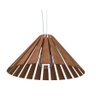 Pendente Fox Lustres 896 Cônico Ø60x30cm Madeira, Cabo de Aço 1xe27 Cor:cocoa Brown - 1