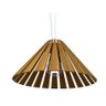 Pendente Fox Lustres 896 Cônico Ø60x30cm Madeira, Cabo de Aço 1xe27 Cor:cocoa Brown - 2