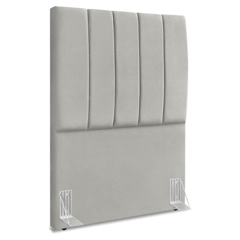Cabeceira Solteiro 100 Cm com Frame Dalia Suede Cinza Claro Artte