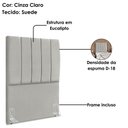 Ver imagem 4 de Cabeceira Solteiro 100 Cm com Frame Dalia Suede Cinza Claro Artte