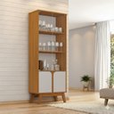 Ver imagem 7 de Cristaleira 4 Portas 180cm x 70cm Marrom Naturalle/Off White