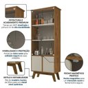 Ver imagem 5 de Cristaleira 4 Portas 180cm x 70cm Marrom Naturalle/Off White