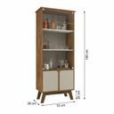 Ver imagem 4 de Cristaleira 4 Portas 180cm x 70cm Marrom Naturalle/Off White