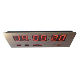 Relógio Parede ou Mesa Digital Led Termômetro Calendário 4 Alarmes Inox RD170703 - 2 Relógio Parede ou Mesa Digital Led Termômetro Calendário 4 Alarmes Inox RD170703 - 2