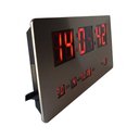 Ver imagem 4 de Relógio Parede ou Mesa Digital Led Termômetro Calendário 4 Alarmes Inox RD170703