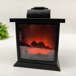 Lanterna Lareira Decorativa Abajur Led Pilha Preto 18x15cm - 5