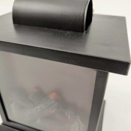 Lanterna Lareira Decorativa Abajur Led Pilha Preto 18x15cm - 3