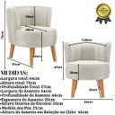 Ver imagem 3 de Cadeira Estofada para Sala de Estar Tecido Veludo Aconchegante Reforçada Ergonômica