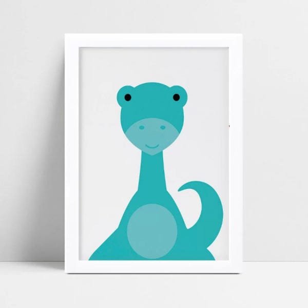 Quadro infantil desenho dinossauro preto - Conspecto