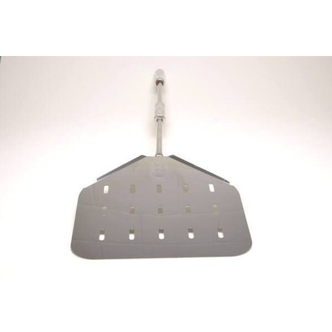 Pá de Pizza Inox Quadrada Vazada Cabo Curto