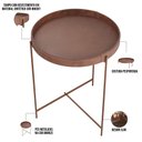 Ver imagem 4 de Kit 02 Mesas De Canto Lateral Decorativa Industrial Sala de Estar Sintético Whisky P06 Daisy - Lyam 