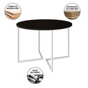 Ver imagem 5 de Mesa Jantar Industrial Redonda 110Cm Preta Base V Ferro Branco C/4 Cadeiras Branca Base Made Preto