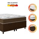 Ver imagem 6 de Cama Box Baú Queen Colchão Molas Ensacadas Pillow Top Martino 158x198x66cm Marrom/Branco