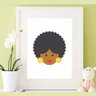 Quadro para decoração mulher negra africana americana - 1