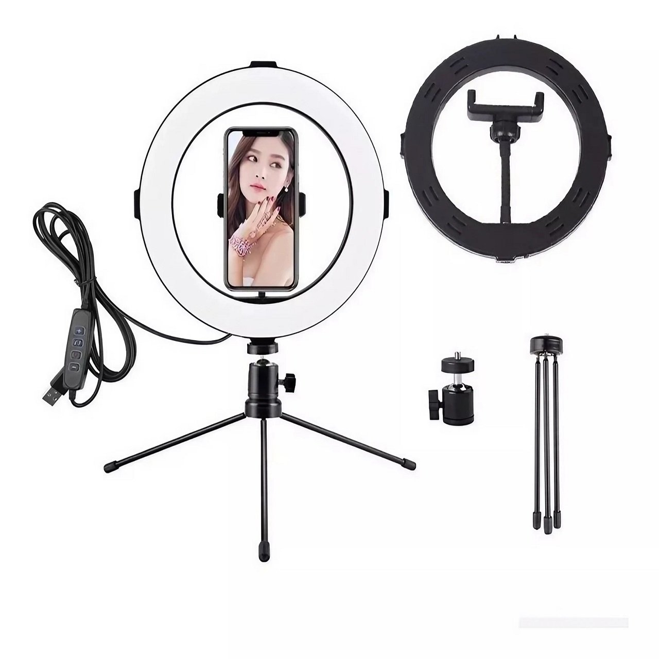 Ring Light de Mesa 8 Polegadas 20cm Suporte Celular Vídeo - 4