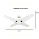 Ver imagem 2 de Ventilador de Teto Natuvent Callis No Light 4 Pás Madeira Freijó 127v