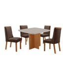 Ver imagem 2 de Mesa de Jantar Olímpia 90 cm Tampo MDF Vidro Canto Copo com 4 Cadeiras Carolina
