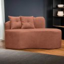 Ver imagem 1 de Poltrona Namoradeira Orgânica Plaza 2,00m Redondo Bouclê Terracota Sofa Store