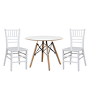 Ver imagem 1 de Conjunto Infantil Mesa Eames 60cm com 2 Cadeiras Tiffany Polipropileno Branco