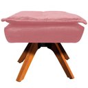 Ver imagem 2 de Puff Decorativo Base Giratória em Madeira Charger Suede Rosê G19 - Gran Belo