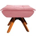 Ver imagem 3 de Puff Decorativo Base Giratória em Madeira Charger Suede Rosê G19 - Gran Belo