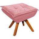 Ver imagem 1 de Puff Decorativo Base Giratória em Madeira Charger Suede Rosê G19 - Gran Belo